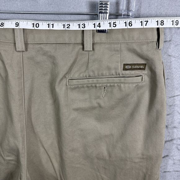 Savane Mens Straight Fit Flat front Khaki Dress Pants 36x32 - Picture 9 of 10